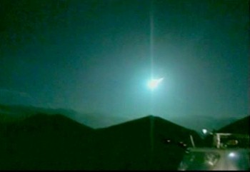 video frame of meteor